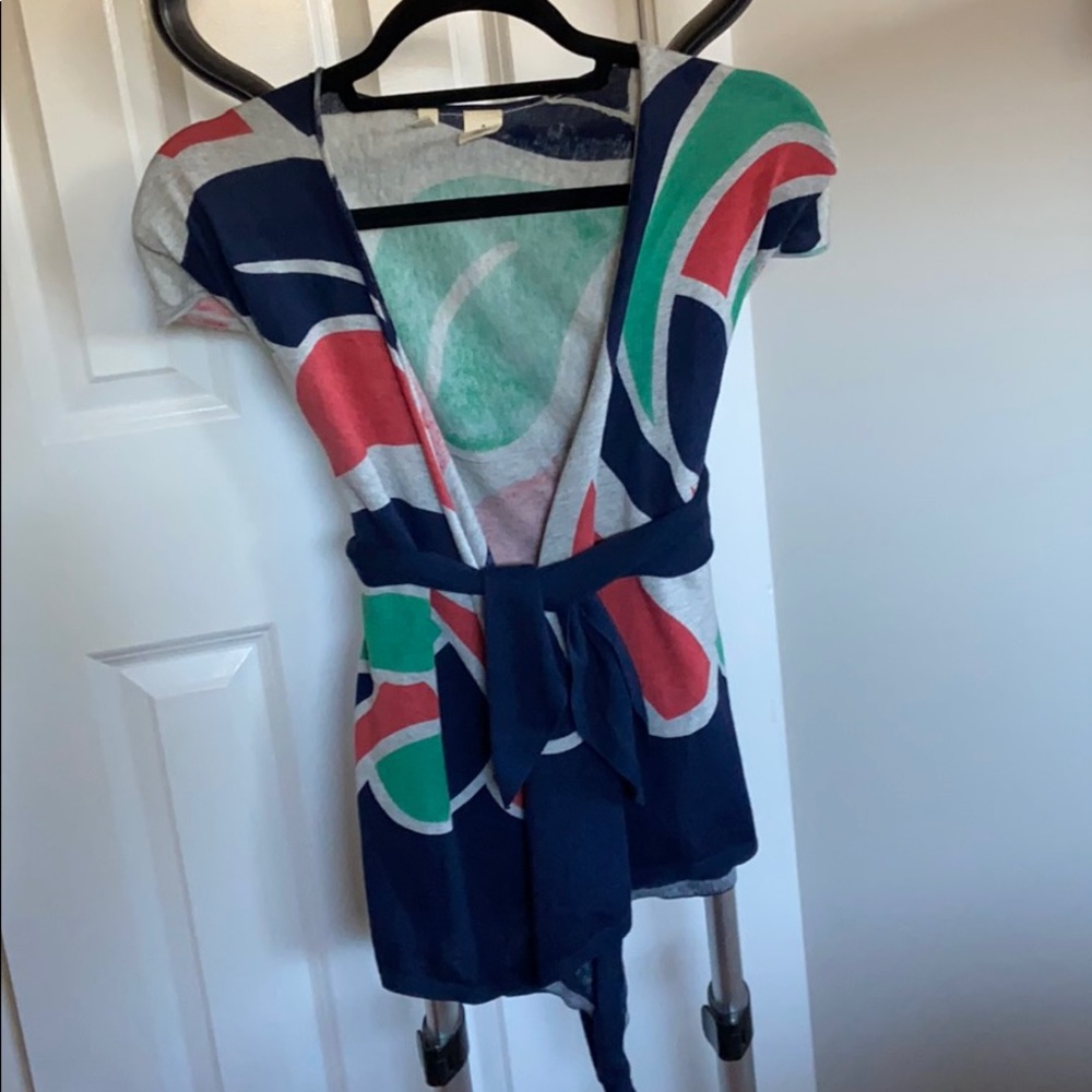 Short sleeve wrap top